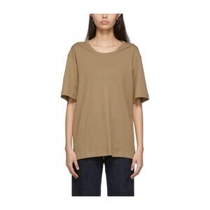Lemaire 'Beige' Tan Cotton Rib T-Shirt Size S